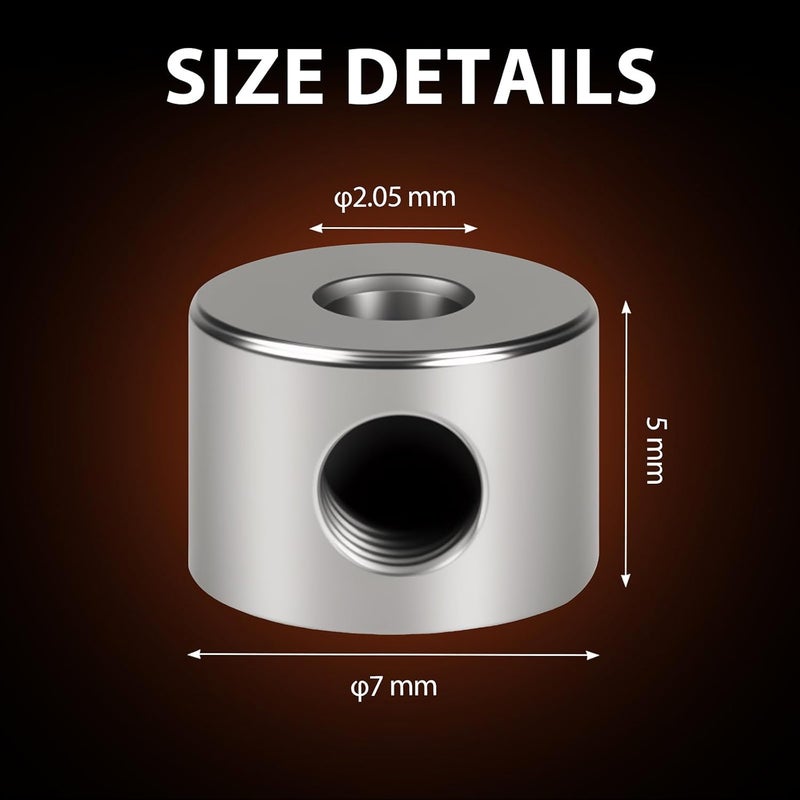 Grngven 12pcs Set Screw Collars 2.05mm Bore Shaft Collars Screw Style, 7mm OD, 5mm Width, Landing Gear Collar Wheel Stopper for Automotive and Industrial Use - Image 2